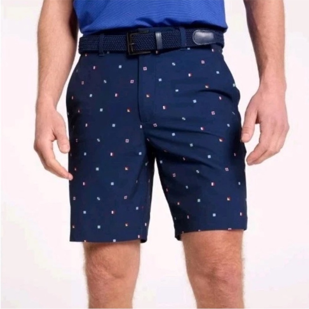 Walter Hagen Navy Fun Patterned Men's Golf Shorts Size 42. Inseam 10 in